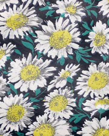 1950s Daisy Print Polished Cotton